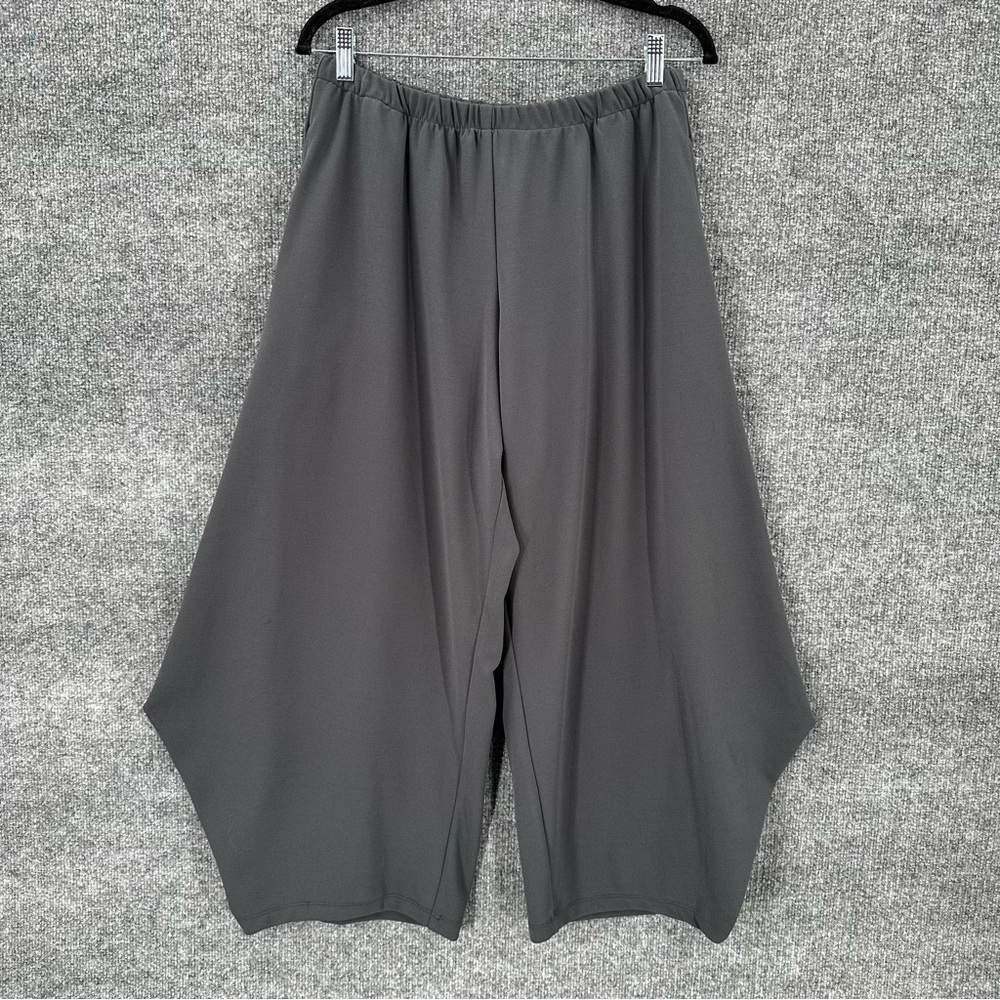 M Square Neetu Malik Pants Womens‎ 2 OSFM Gray Out There Elastic Waist Lagenlook
